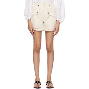 25 FW 이사벨 여성 오프 화이트 제미 쇼츠 242599F088001