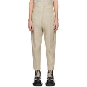 25 FW 릭오웬스 남성 오프 화이트 더트 쿠퍼 슬랙스 241232M191002