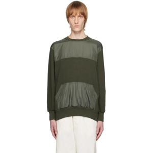 25 FW 언더커버 남성 카키 패널 스웨트셔츠 231414M204009