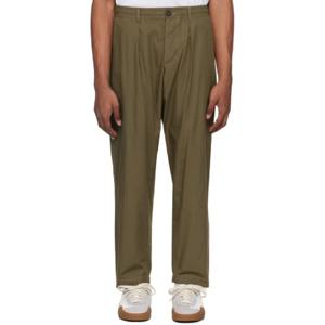 25 FW 유니버셜웍스 남성 카키 플리츠 슬랙스 242674M191011