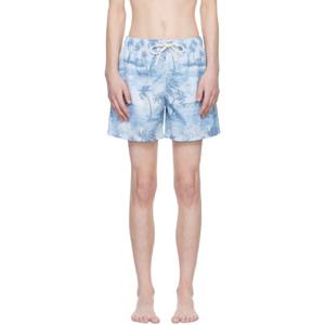 25 FW 팜앤젤스 남성 블루 선셋 스윔 쇼츠 241695M208005