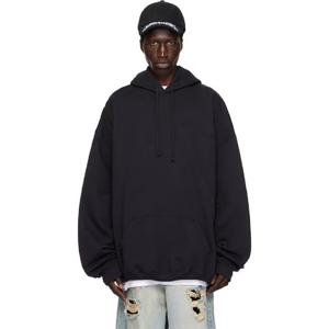 25 FW 베트멍 남성 블랙 로고 자수 후드티 251669M202044