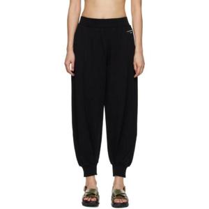 25 FW 스텔라 매카트니 여성 블랙 3D 메탈릭 글로시 로고 조거 팬츠 221471F086005