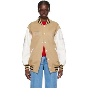 25 FW 스텔라 매카트니 여성 베이지   화이트 비트루비안 보머 재킷 241471F063000