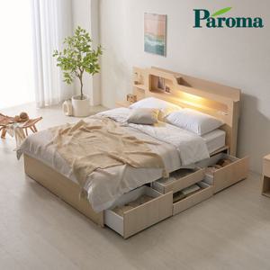 파로마 베이 베니스 LED 수납 침대 Q 본넬 ODM0235