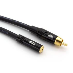HDTOP 국산 제작 3.5 스테레오 암 TO RCA 수 케이블 20M HT-TP484