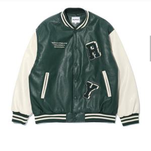 [써드케이](남녀공용)로고 레더 패딩점퍼MP1JU018-그린_CJ