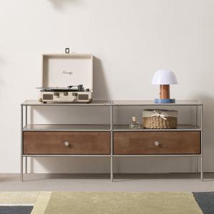 보루네오 마르체 빌리 원목 모듈 모던센츄리 S2 높은거실장 1200 BMF047C (착불)