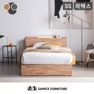 [삼익가구]레이슨 LED 헤드선반 침대(라텍스탑 7존 독립스프링 매트리스-슈퍼싱글)