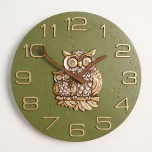 (정품) 포레스트 부엉이 저소음 벽시계(그린)