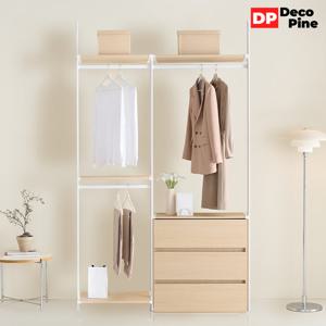 데코파인 피노 드레스룸 1400 H세트 옷장 3단 서랍옷장 시스템장