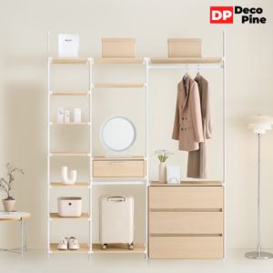 데코파인 피노 드레스룸 1800 S세트 3단 서랍 옷장 화장대 선반
