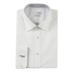 [에스티듀퐁(셔츠)][듀퐁셔츠] 슬림핏 카라배색및매듀퐁풀로고자수 화이트칼라 SE4FM22LS753SWH