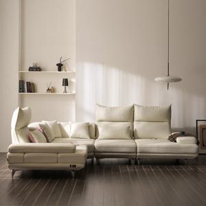 안목 휘윤 헤드 조절 스윙 가죽 6인용 코너형 소파