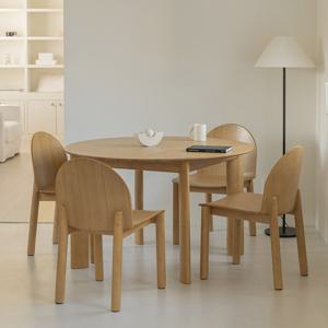 알베로 원형 원목 테이블 1200 의자세트 2colors (식탁+의자4)