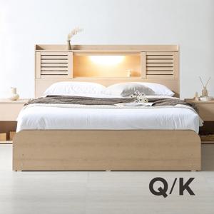 상일리베가구 팔레트 LED 수납 침대 프레임 Q/K
