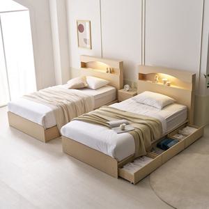 상일리베가구 린제이 LED 수납 트윈침대 독립매트 SS+SS