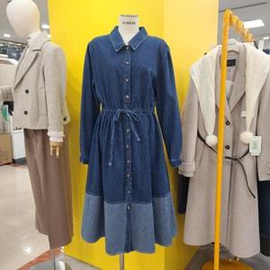 르피타 DP01 밑단배색데님 원피스 L255UOP252