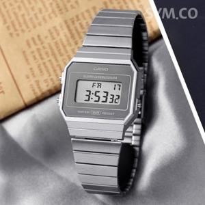 카시오 A700WEV-7A 레트로 빈티지 사각 디지털 남녀공용 메탈 시