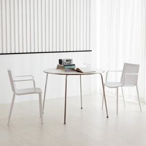 베스트리빙 미드센츄리 모던 원형 크롬 800 식탁 테이블 코타팔걸이 2인 식탁세트