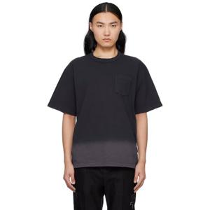 25 FW 사카이 남성 블랙 가먼트다잉 코튼 저지 티셔츠 251445M213017