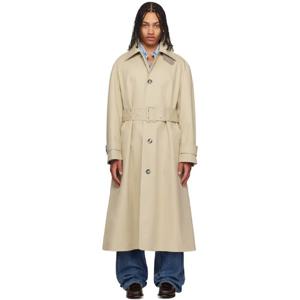 25 FW 아미 파리스 남성 베이지 코튼 맥 코트 251482M176001