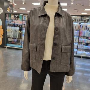 라티움(Destijl) HC34 봄.가을.팔뚝.품.편한 부드러운페이크가죽루즈핏점퍼 D2513Jk10