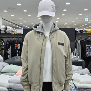 [써드케이](남녀공용)패딩심플 항공 점퍼MO1JU006-라이트베이지_