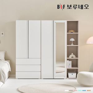 [착불] 보루네오 타키 2000 Y세트 장롱 장농 이불장 안방 작은방 원룸 서랍 거울 6자 7자