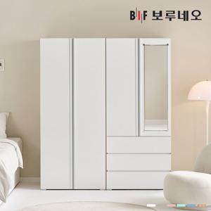 [착불] 보루네오 타키 1600 M세트 장롱 장농 이불장 미니 아이 작은방 원룸 슬림 서랍 거울 5자 6자