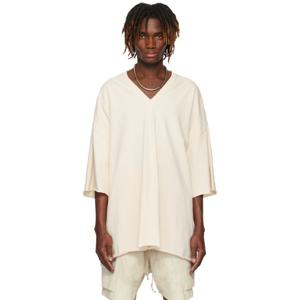 25 FW 릭오웬스 남성 오프 화이트 할리우드 V 토미 티셔츠 251232M213119