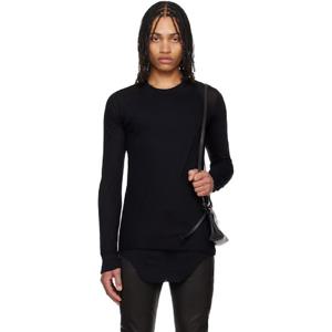 25 FW 릭오웬스 남성 블랙 할리우드 베이직 LS 티셔츠 251232M213062