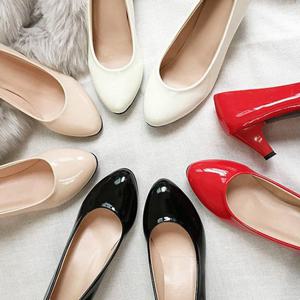 둥근코 러블리스타일 여성 펌프스 미들힐 5.5cm 4색