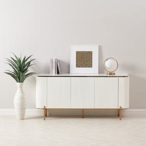 폴로까사 릴리 화이트 템바보드 세라믹 TV다이 거실장 1600