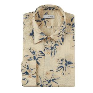 [에스티듀퐁(셔츠)]25년여름용 써커 플라워프린트 캐쥬얼핏셔츠 SE5SM11LS125SBE