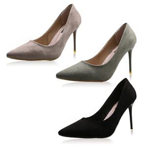 깔끔한 스웨이드 소재 여성 구두 베이직 하이힐 9cm