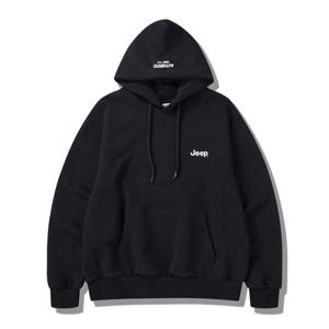 [지프]JQ1THU011 블랙 25년 남녀공용 선기획 루즈핏 후드 티셔츠