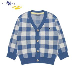블루독베이비[hu] 25.SS BL)니트체크V넥가디건 45119-200-01 유아가디건 니트가디건 기본가디건 브이넥