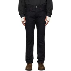 25 FW 더블알엘 남성 블랙 슬림 핏 셀비지 데님 진 251435M186004