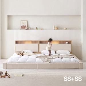 아씨방가구 제로업 LED수납헤드 가죽 오픈형 패밀리침대 SS+SS