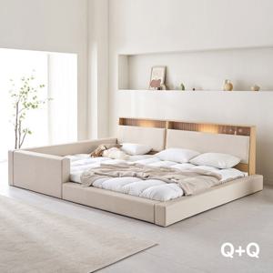 아씨방가구 릴렉스업 저상형 LED 수납 세이프 패밀리침대 Q+Q 독립