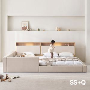 아씨방가구 제로업 LED수납헤드 가죽 세이프 패밀리침대 SS+Q