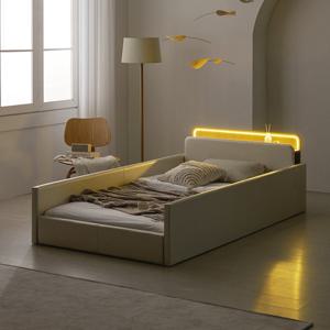 국내제작 인홈 피앙세 LED 저상형 침대 가드형A+본넬 매트리스 포함 SS