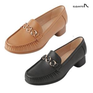 [엘칸토(여성화)]여성 경량 체인 장식 컴포트 휠 로퍼 LCWC09U513 (블랙,카멜)