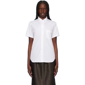 25 FW 꼼데가르송 여성 화이트 코튼 포플린 플레인 셔츠 251270F109002