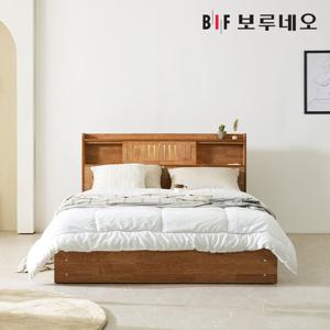 보루네오하우스 프라임 티엔 LED 원목 수납 퀸사이즈 침대+40T