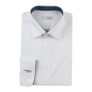 [에스티듀퐁(셔츠)][듀퐁셔츠SH]구김적은 프린트배색 화이트 긴소매 슬림SE5SM21LS363SWH