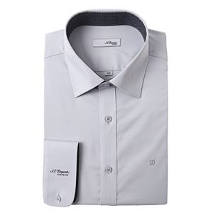 [에스티듀퐁(셔츠)][듀퐁셔츠SH]구김적은 프린트배색 그레이 긴소매 슬림SE5SM21LS363SGY