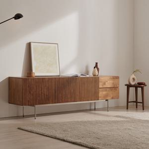 그란데W 티비다이 원목 도어 높은 거실장 2000(다리형)