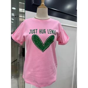 [르니앤맥코이]하트프린트 롤업 반팔티 MM06TS470